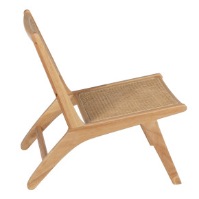 Fauteuil bois naturel et cannage, Ancho