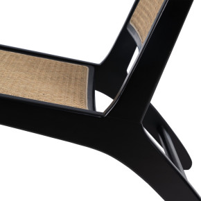 Fauteuil bois noir et cannage, Ancho