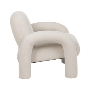 Fauteuil arrondie bouclette écru, Moly