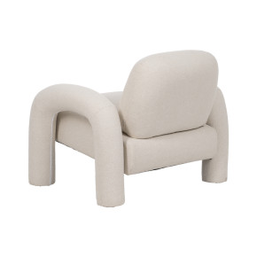 Fauteuil arrondie bouclette écru, Moly