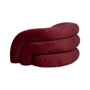 Fauteuil chenille arrondie bordeaux, Loulou