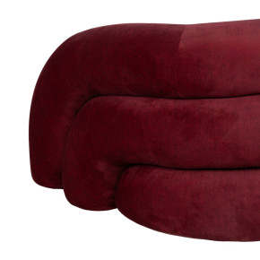 Fauteuil chenille arrondie bordeaux, Loulou