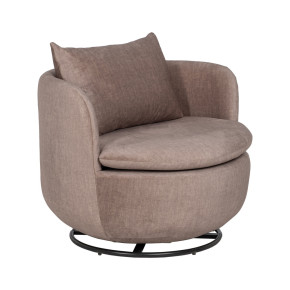 Fauteuil tissu velours chenille taupe, Etofe