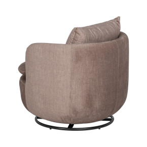 Fauteuil tissu velours chenille taupe, Etofe