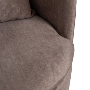 Fauteuil tissu velours chenille taupe, Etofe