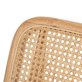 Fauteuil en bois d'hévéa naturel et bouclette, Malo