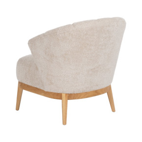 Fauteuil en bois naturel et bouclette ivoire, May