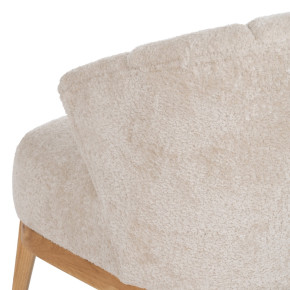 Fauteuil en bois naturel et bouclette ivoire, May