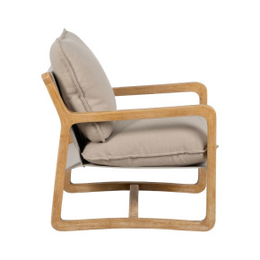 Fauteuil tissu et bois d'hévéa, Gilla