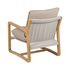 Fauteuil tissu et bois d'hévéa, Gilla