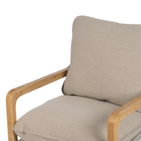 Fauteuil tissu et bois d'hévéa, Gilla