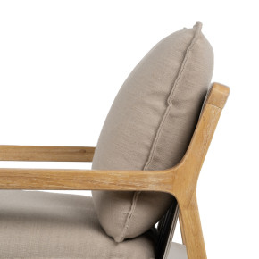 Fauteuil tissu et bois d'hévéa, Gilla