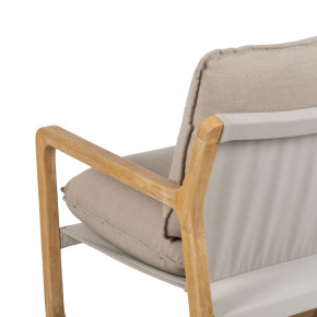 Fauteuil tissu et bois d'hévéa, Gilla