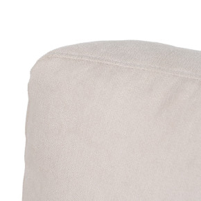 Fauteuil tissu beige et bois naturel, Mega