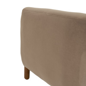 Fauteuil velours taupe et bois d'hévéa, Fantasia