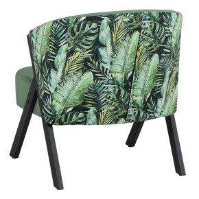 Fauteuil en velours vert et bois, Mayo