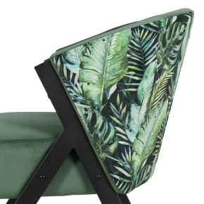 Fauteuil en velours vert et bois, Mayo