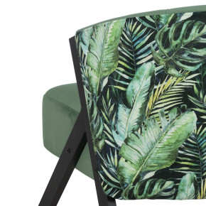 Fauteuil en velours vert et bois, Mayo