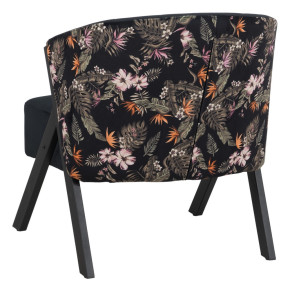 Fauteuil en velours noir et métal, Mayo