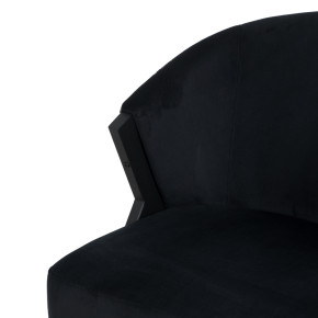 Fauteuil en velours noir et métal, Mayo