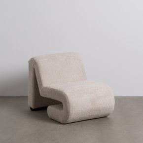 Fauteuil design bouclette écru, Dano