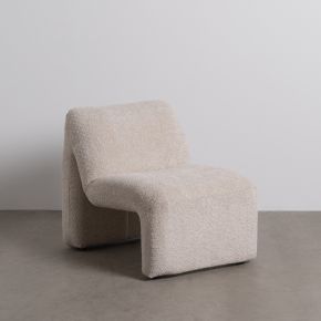 Fauteuil design rond bouclette, Sara