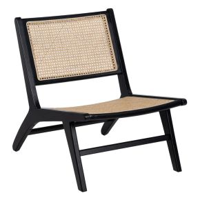 Fauteuil bois noir et cannage, Ancho