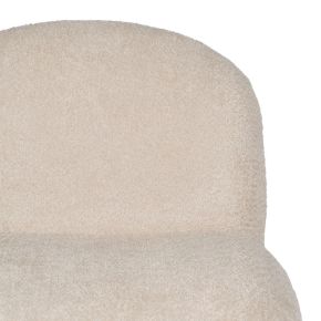 Fauteuil arrondie écru tissu bouclette