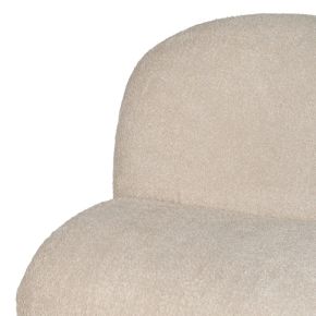 Fauteuil arrondie écru tissu bouclette