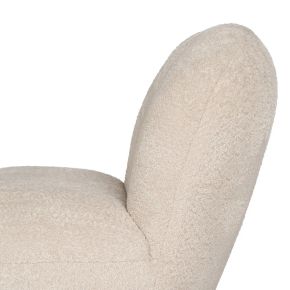 Fauteuil arrondie écru tissu bouclette