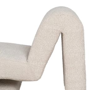 Fauteuil design bouclette écru, Dano