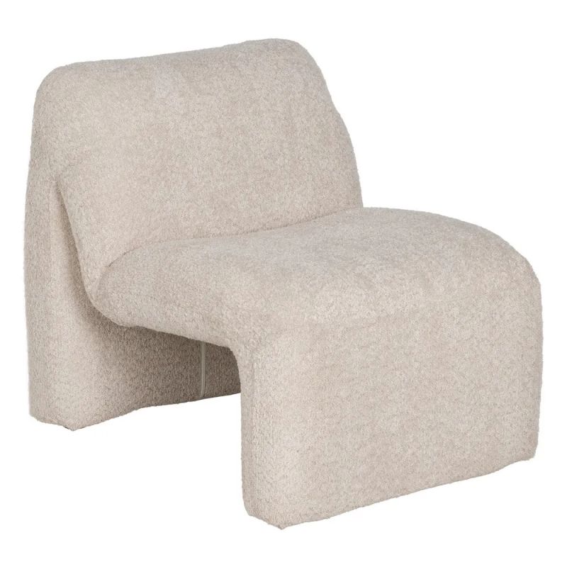 Fauteuil design rond bouclette, Sara