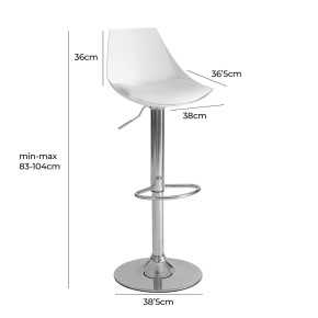 Lot de 2 tabourets pivotant blanc,Sam