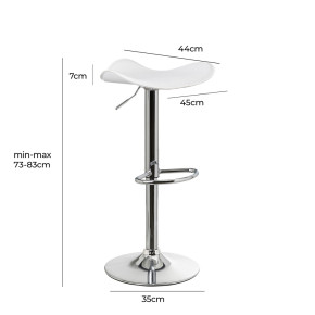 Lot de 2 tabourets de bar pivotant blanc, Nato