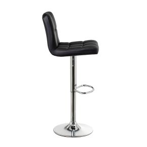 Lot de 2 tabourets de bar noir pivotant simili cuir, Karl