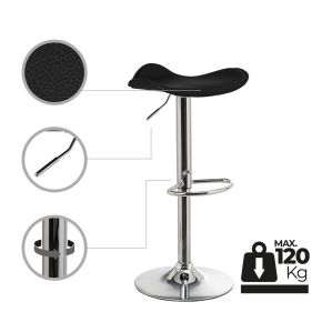 Lot de 2 tabourets de bar pivotant noir, Nato