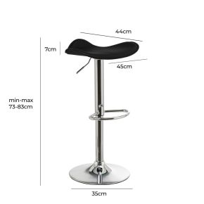 Lot de 2 tabourets de bar pivotant noir, Nato