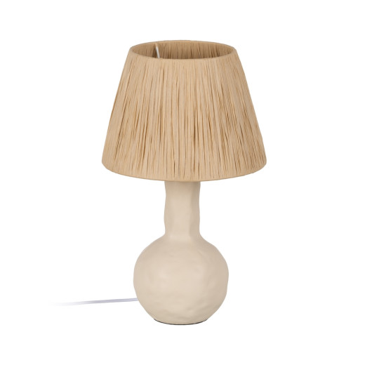 Lampe de table crème céramique 27,50x27,50x46cm, Fibre