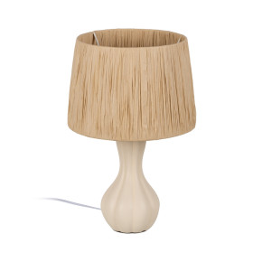 Lampe de table crème céramique 28x28x43,50cm, Fibre