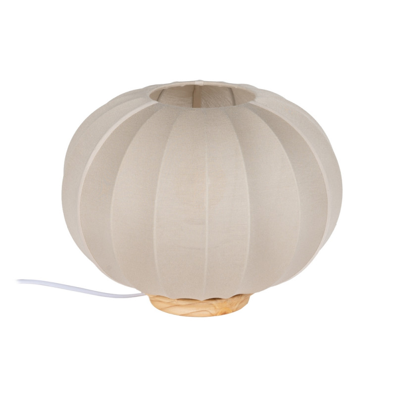 Lampe de table naturel beige métal et tissu 31,50x31,50x24cm