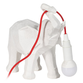 Lampe a pose blanche polyrésine 27x13x24,50cm, Elephant