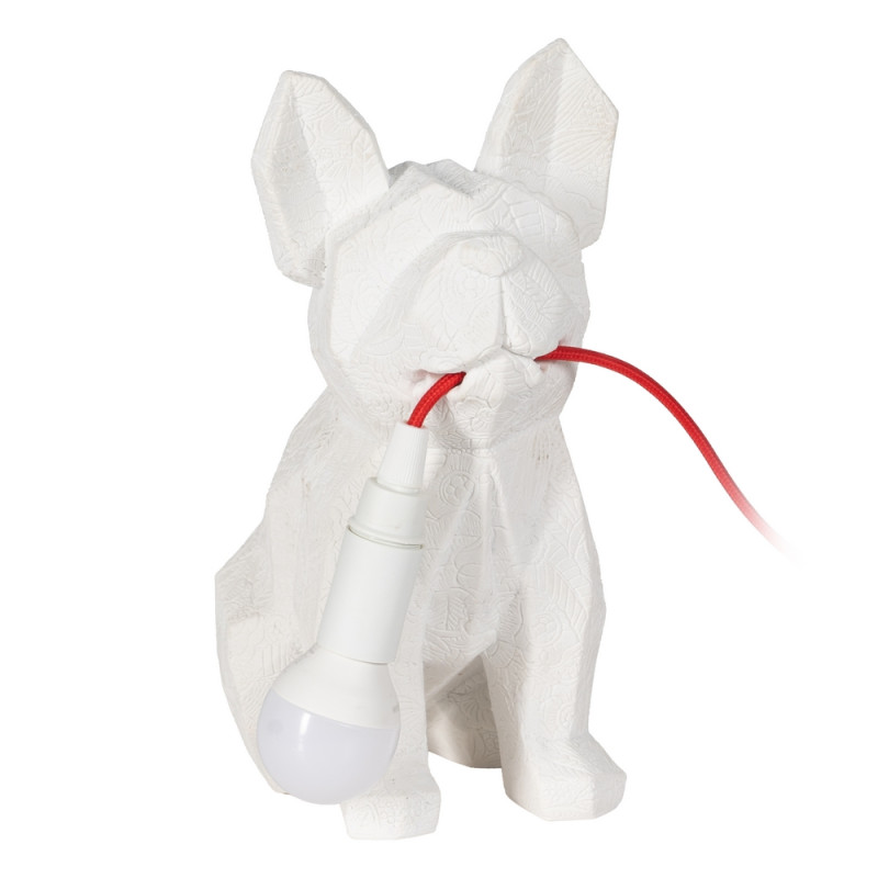 Lampe a pose blanche 18,50x13x26cm, Chien