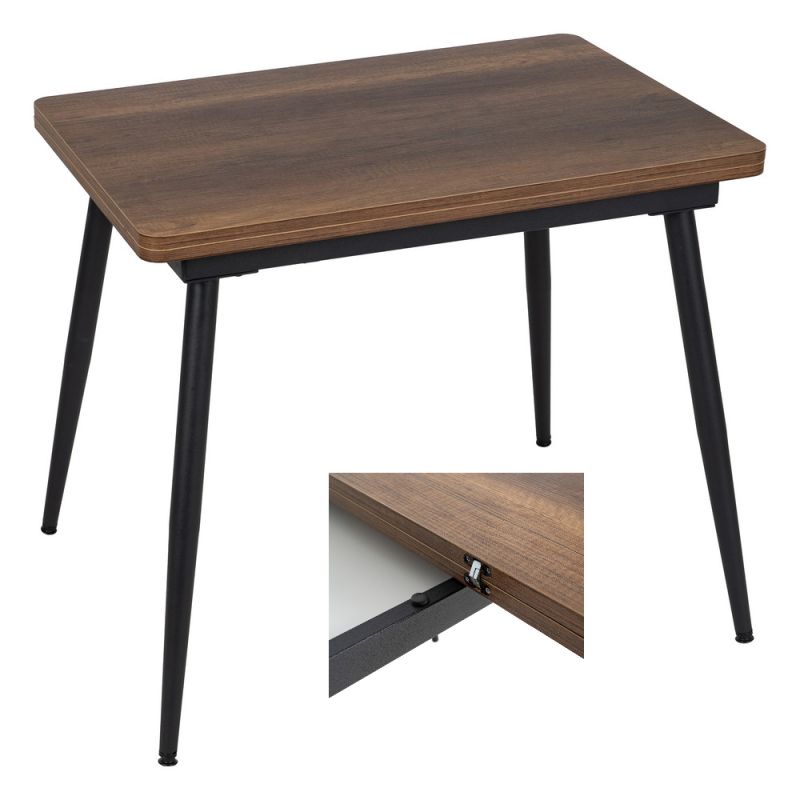 Table à manger extensible marron 90/120cm, Elty