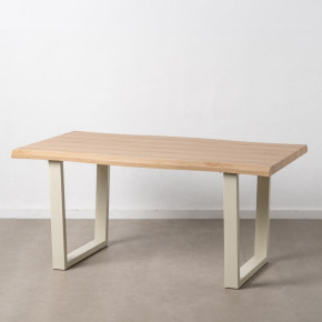 Table a manger en bois beige 160x90x75cm, Yan