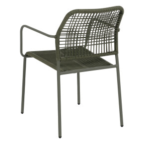 Lot de 2 fauteuils vert métal extérieur, Corde - 53x53x78cm