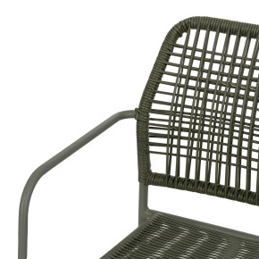 Lot de 2 fauteuils vert métal extérieur, Corde - 53x53x78cm