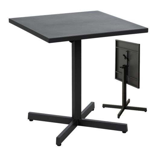 Table pliante exterieur carrée anthracite 70x70x72cm, Dispo