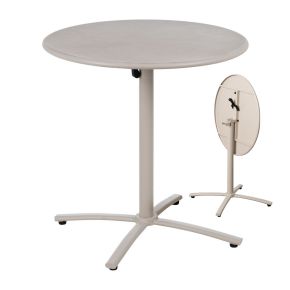 Table pliante exterieur ronde taupe Ø70x72cm, Dispo