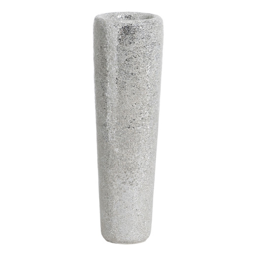 Vase en fibre de verre argent Ø25cm hauteur 82cm, Azza