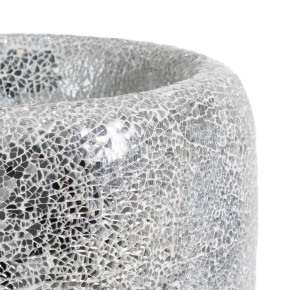 Vase en fibre de verre argent Ø30cm hauteur 109,50cm, Azza